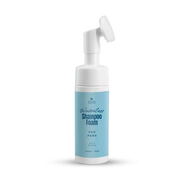 Aroma Groom Waterless Foaming Shampoo for Dogs & Puppies 150ml | Anti-Tick & Flea | No-Rinse Paw Cleaner Foam | Tear-Free, Gentle Formula for Sensitive Skin