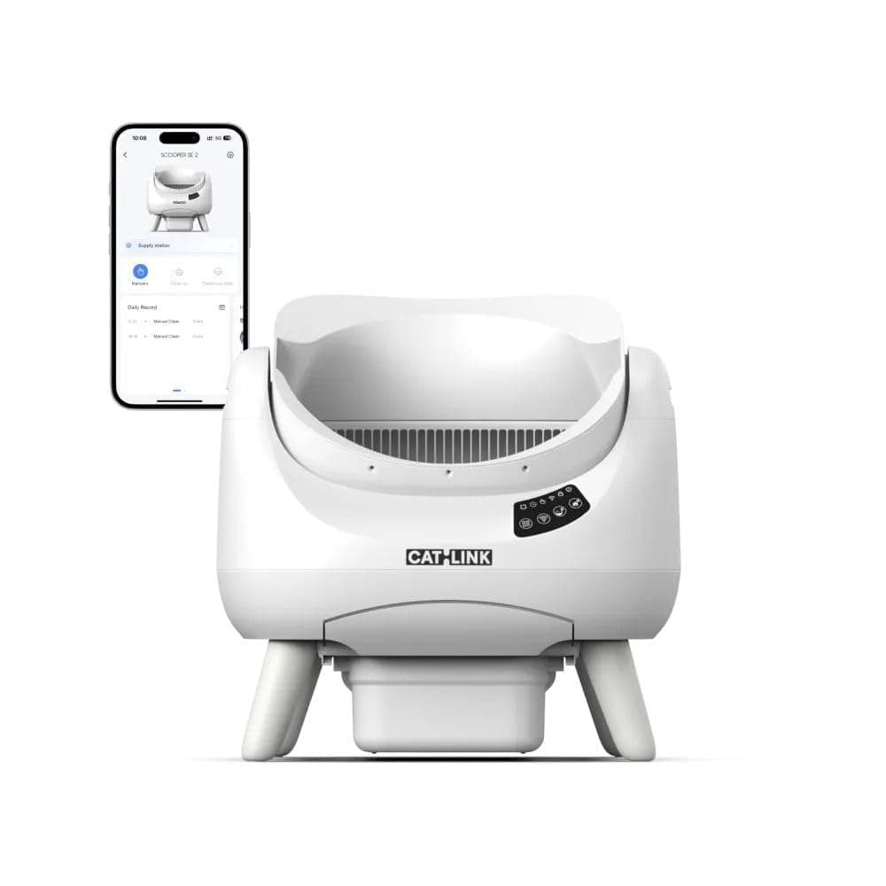 SMART PET Scooper Open-X Automatic Cat Litter Box, Open-Top Self-Cleaning Smart Litter Box for Large Cats, 12L Waste Drawer, Odor Control, App Control, 2.4GHz/5GHz WiFi, Ramp Included (White)