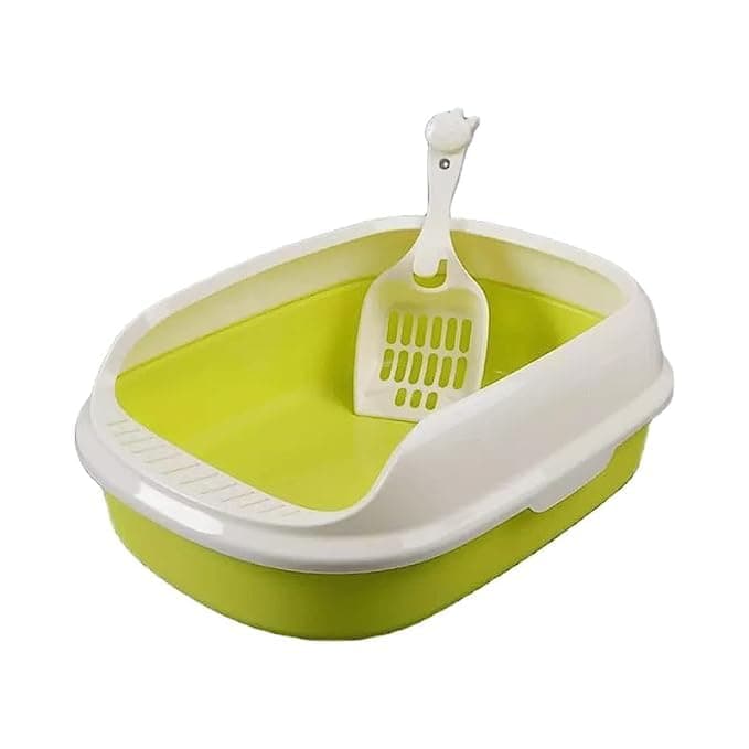 Dog Trust Cat Litter Tray Hygienic Litter Box Cat Litter Box Tray for Cats -1 Litter Box Tray + 1 Scoop Free (Color May Vary)