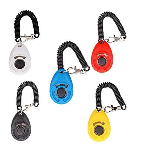 PSK Pet Training Clicker with Wrist Strap for Dog, Cat, Kitten, Puppy, Birds (Red) Set of 5pcs