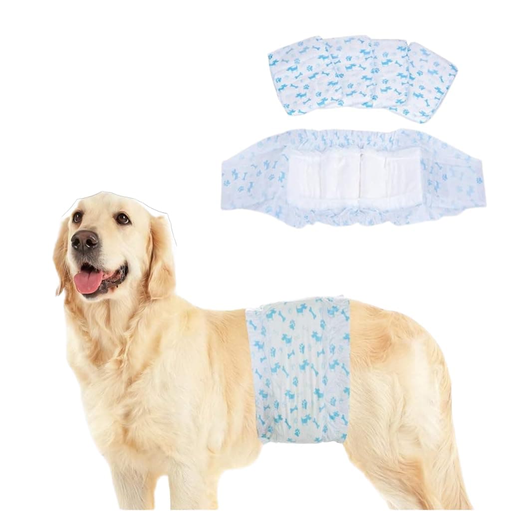 A+a Pets' Super Absorbent Disposable Diapers with Aloe Vera Gel for Puppy & Dogs Male (12pcs./Bag) (S)
