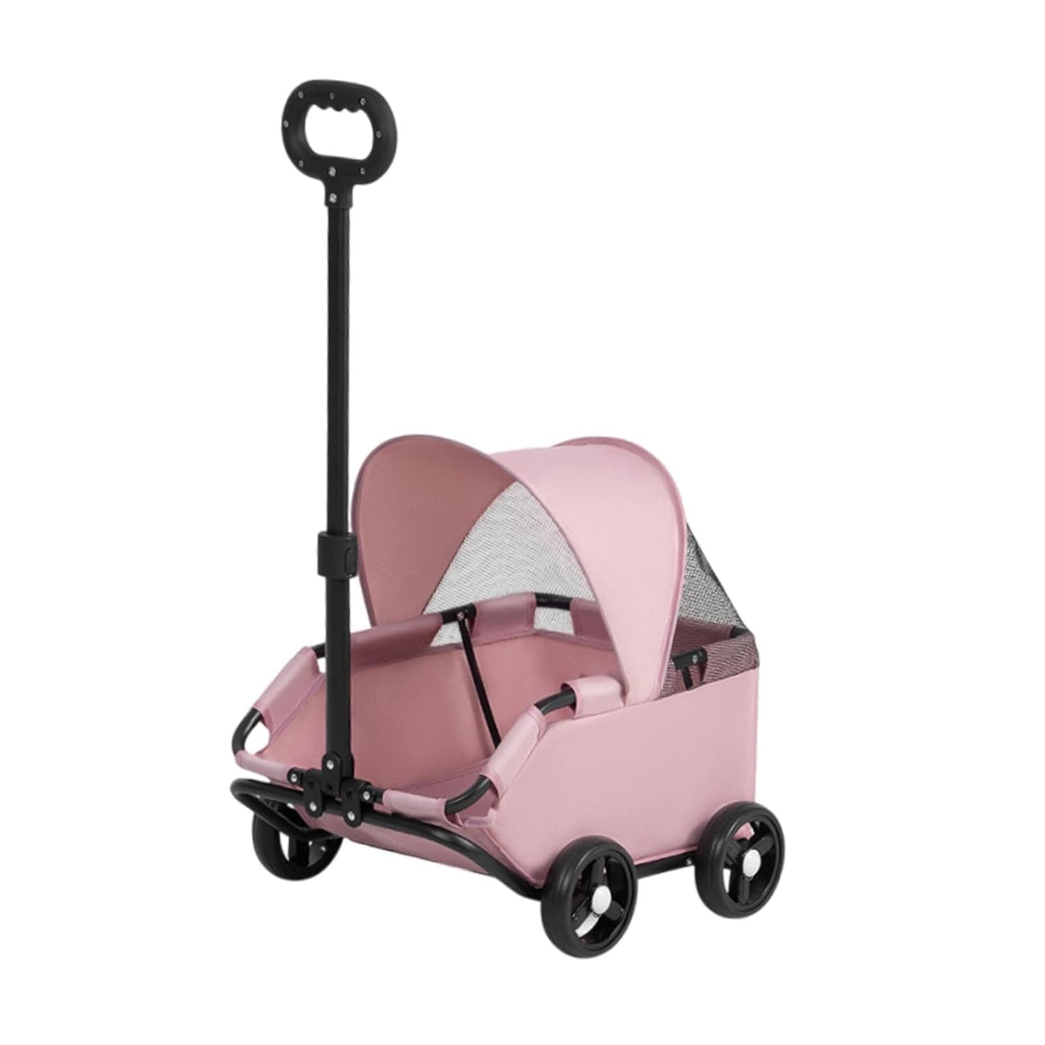 BNF® Pet Stroller Portable Dog Pram 4 Wheels Dog Stroller for Small Pet Cats Dogs Pink|1 Dog Stroller