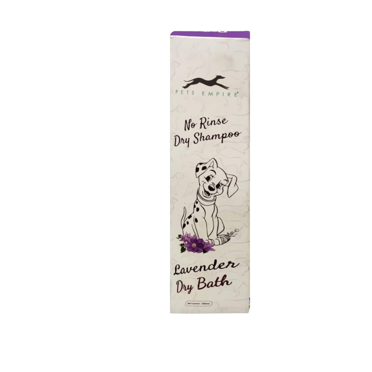 Pets Empire New Waterless Dog Shampoo | All Natural Dry Shampoo for Dogs or Cats No Rinse Required- 1 Bottle (250 ml) (Lavender).