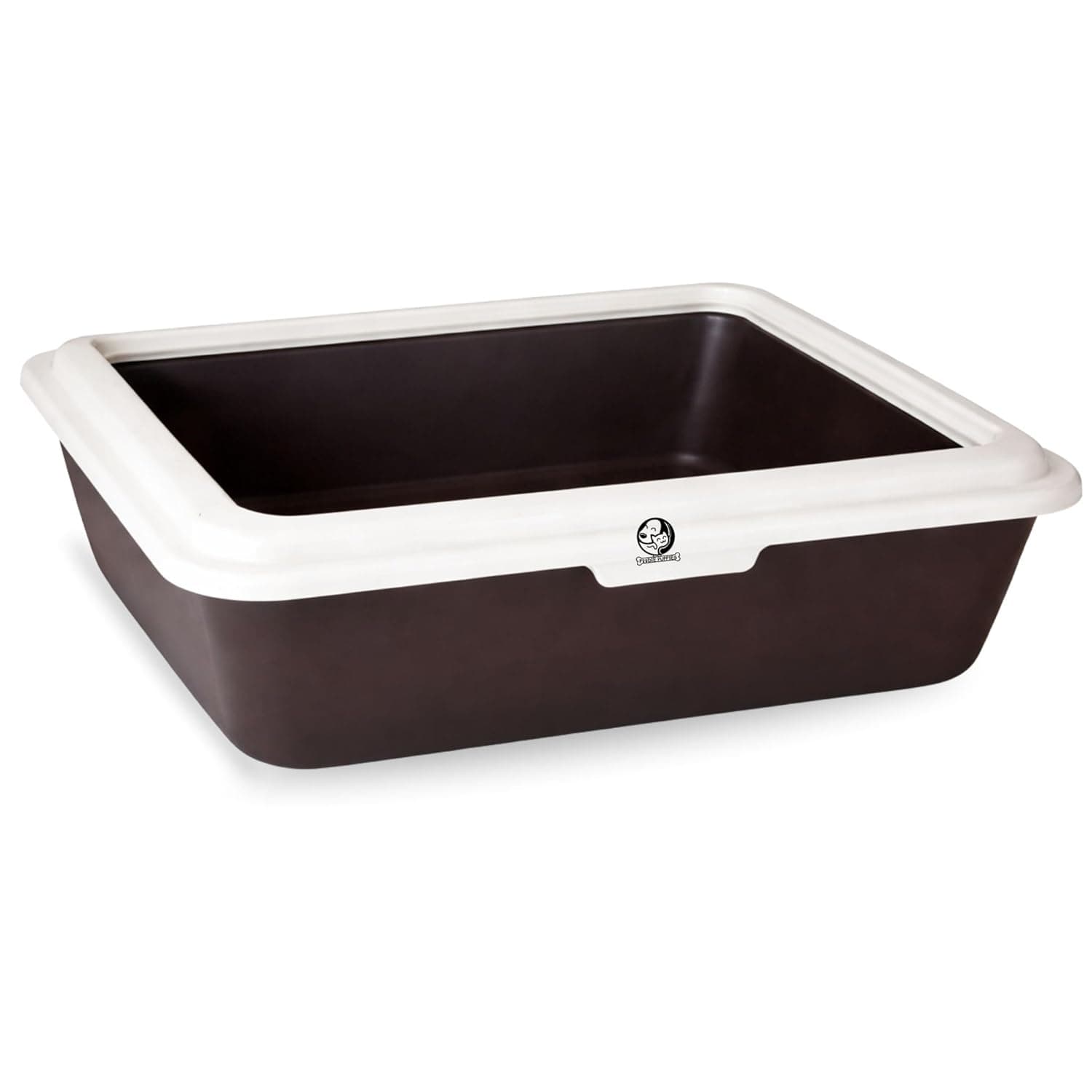 Foodie Puppies Rectangle Cat Litter Tray (Large (Brown) - 58 x 46 x 17 cm) with Rim, Reduces Odor, Perfect Starter for Toilet Training Your Kitten and Puppies