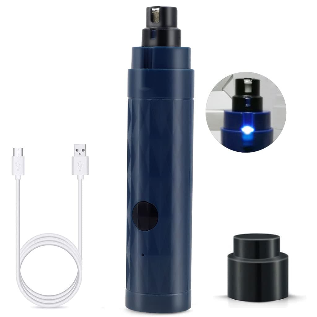 Qpets® Electric Dog Nail Trimmer with LED for Pet Nail Grinder Rechargable Pet Nail Trimmer, 2 Adjustable Speed Nail Trimmer Grinder for Dogs Cats