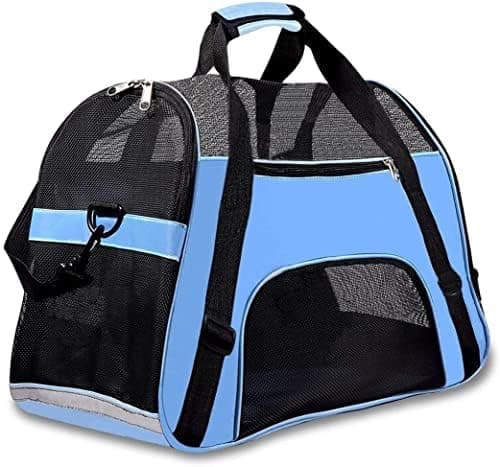 Kraptick Large Pet Travel Carriers, Pet Carrier Bag, Airline Approved Duffle Bags, Pet Travel Portable Bag for Little Dogs, Cats and Puppies, Small Animals (for Pets Upto 10Kgs) [Blue]