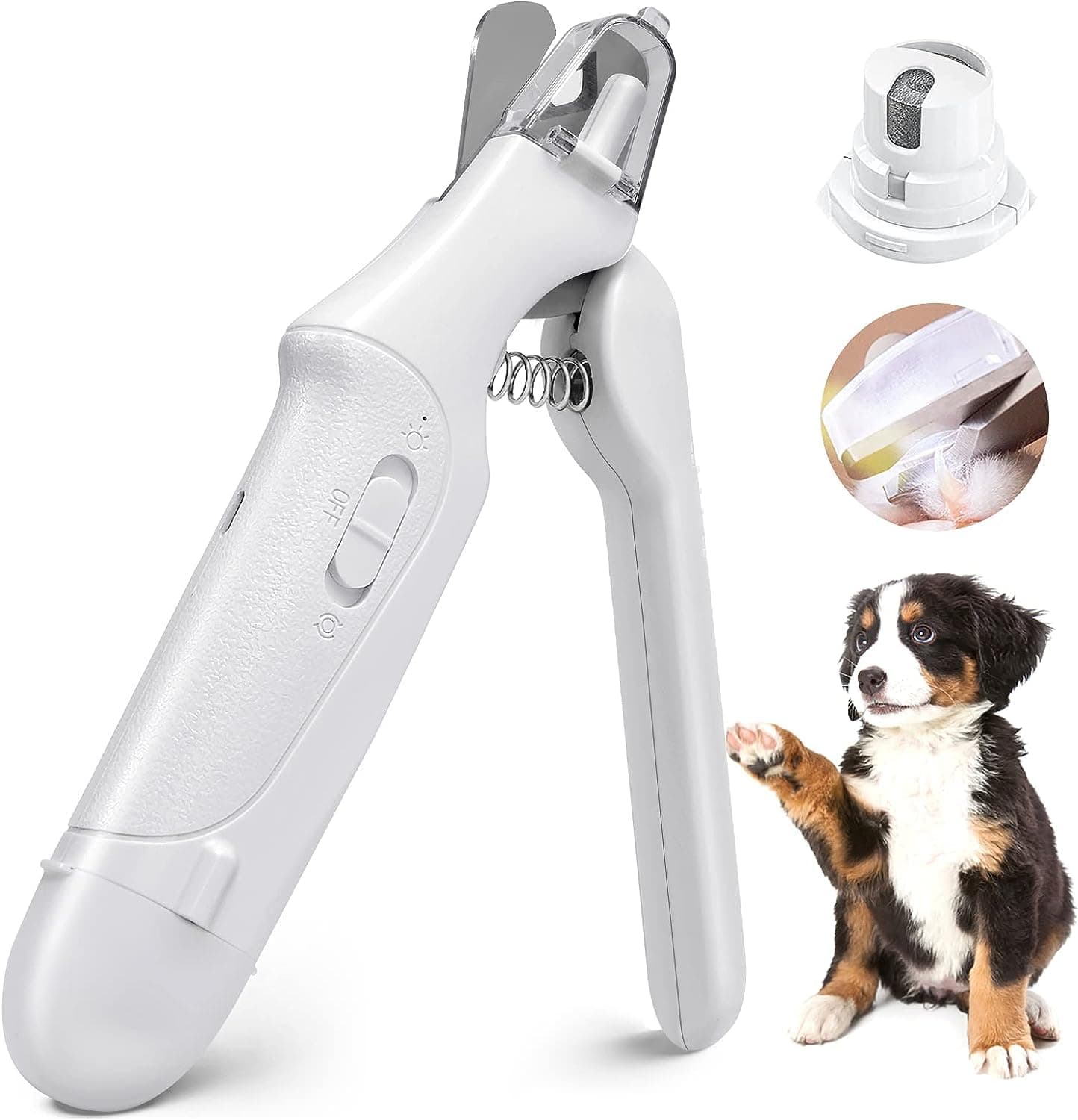 Pet Grooming Kit Dog Nail Grinder 2-in-1 Dog Nail Trimmers Cat Nail Clipper Kit with Dual LED Lights USB Rechargeable Pet Nail Grinder for Small Medium and Large Dogs Pet Trimmer