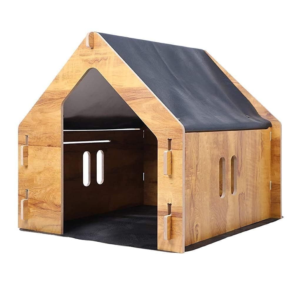 Wooden Dog House, Durable Outdoor Pet Shelter for Small and Medium Dogs, Weather-Resistant Wooden Kennel with Elevated Floor and Sloped Roof for Home Garden (Big)