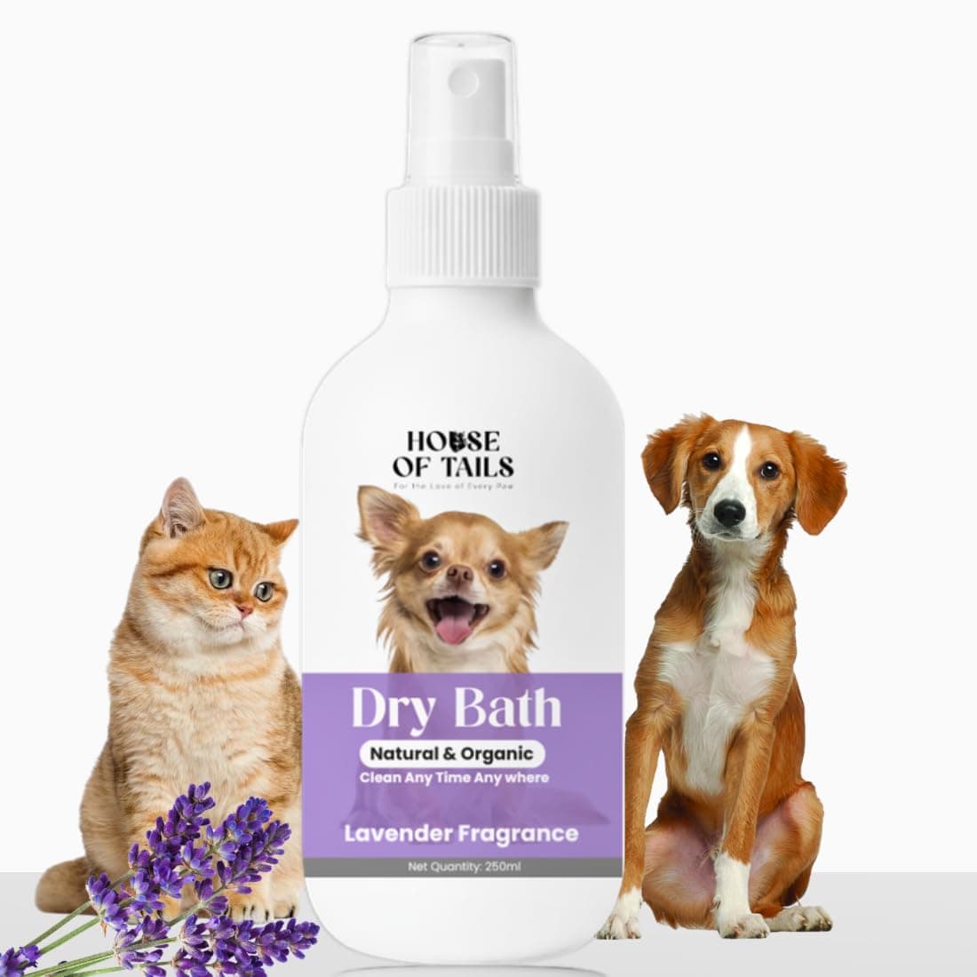 Dry Bath Spray for Dogs and Cats Waterless Pet Shampoo No Rinse Instant Clean Fresh Coat Care Anti Odor Quick Grooming Spray Easy Use Travel Friendly Safe for All Breeds