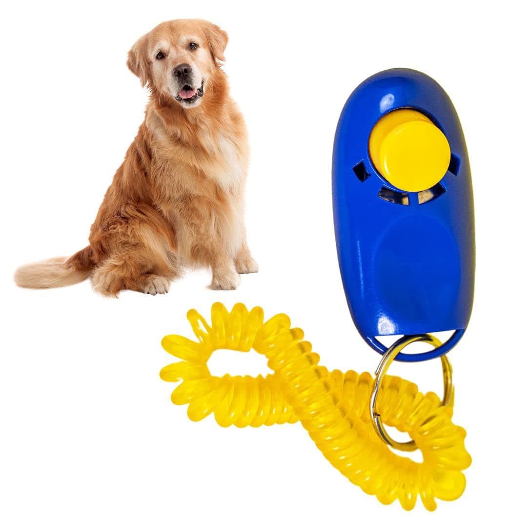 Sage Square Pet Training Clicker with Wrist Strap and Strap Hook for Dog/Cat/Kitten/Puppy/Bird (Random Color)
