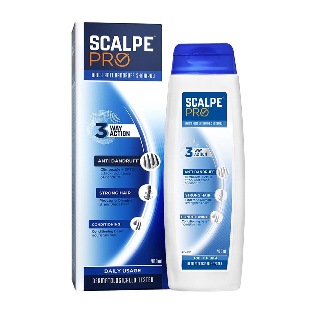 Scalpe Pro Daily Anti-Dandruff Shampoo | Removes Dandruff from Source | Prevents Itching & Irritation | Scalpe Science | Climbazole Formulation | Dermatologically Tested | For Women & Men | 400ml