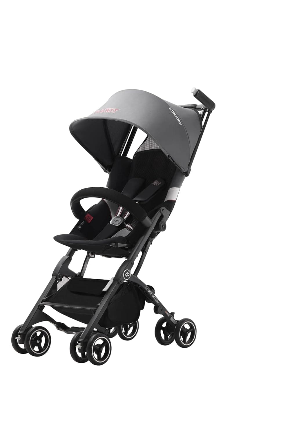 gb Pockit+ All-Terrain, Ultra Compact Lightweight Baby pockit Travel Stroller for Babies & Toddlers, Carry-On Flight Luggage Compliant, Grey&Black