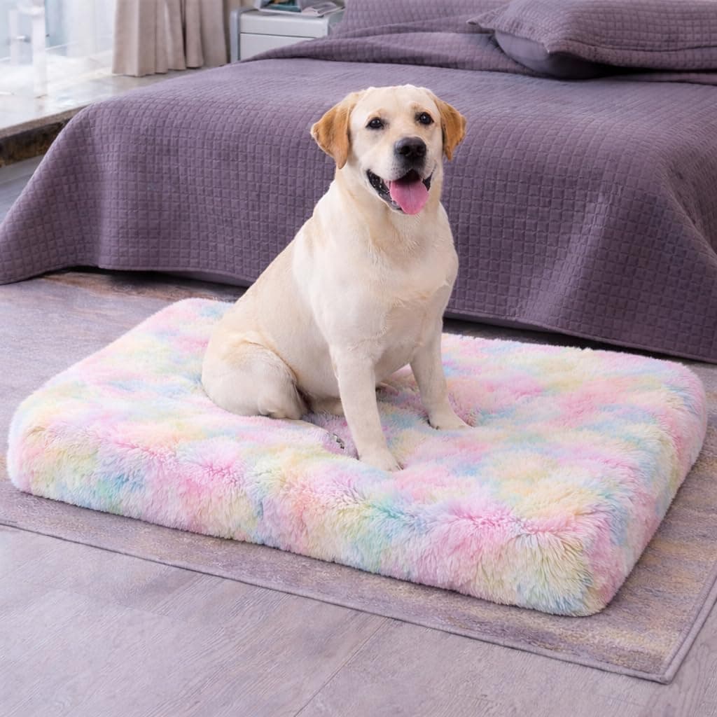 ZEXSAZONE High-Density Rebond Foam Cooling Dog Bed for Summer | 90 x 60 CM Large Soft Rectangular Pet Bed | Washable Thick Cushion with Anti-Slip Bottom | Indoor Use (Large, Brown)
