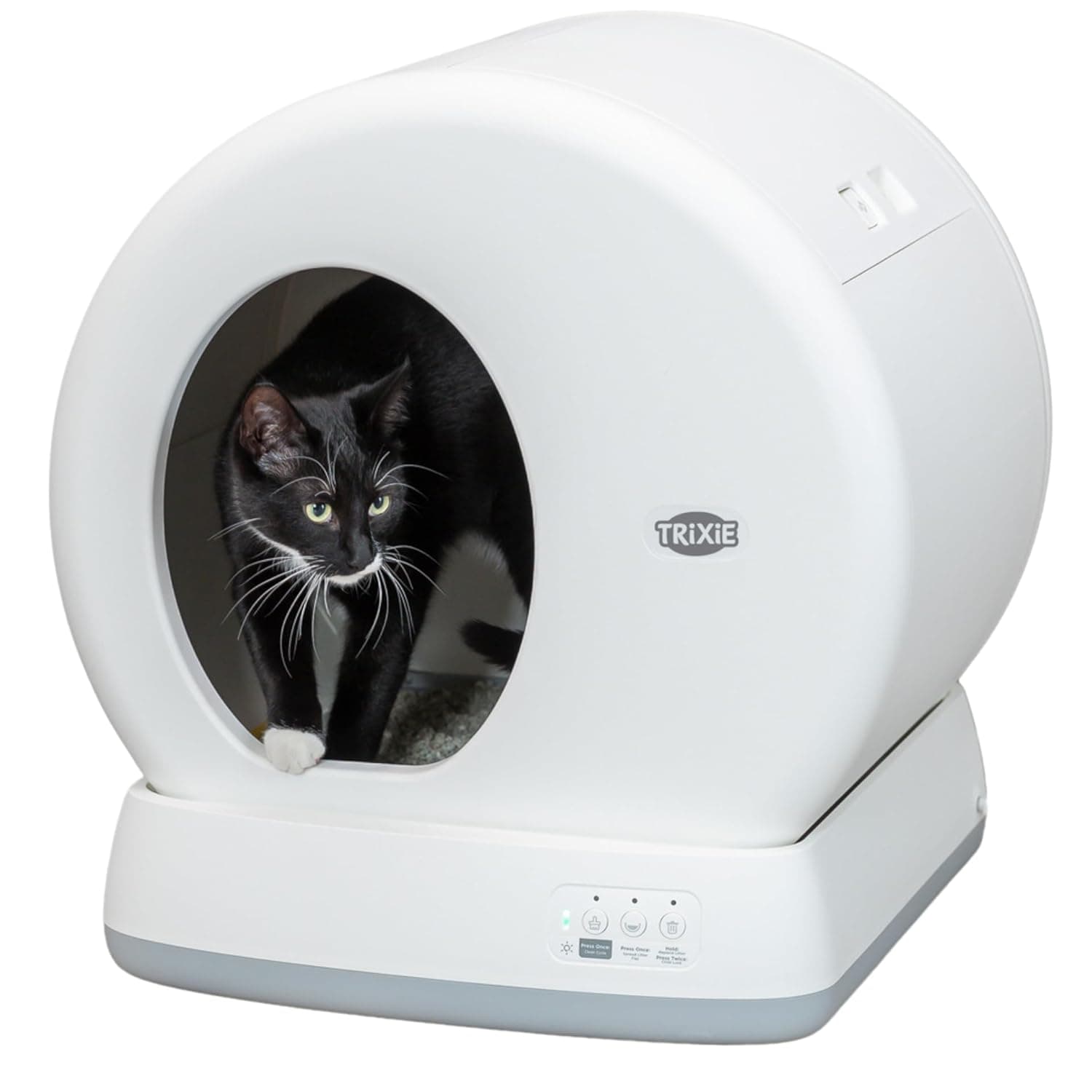 Trixie Self-Cleaning Cat Litter Tray, Automatic Cleaning System, Durable Plastic, Ideal for Cats from 1.5 kg/4 Months, Hygienic & Easy Maintenance, 53x55.5x52 cm- White
