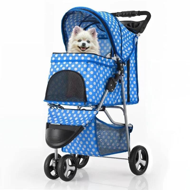 Mann Mart‚Lightweight Foldable Pet Stroller for Small & Medium Dogs and Cats ‚¨ Jogging Stroller with Storage & Cup Holder for Easy Pet Travel