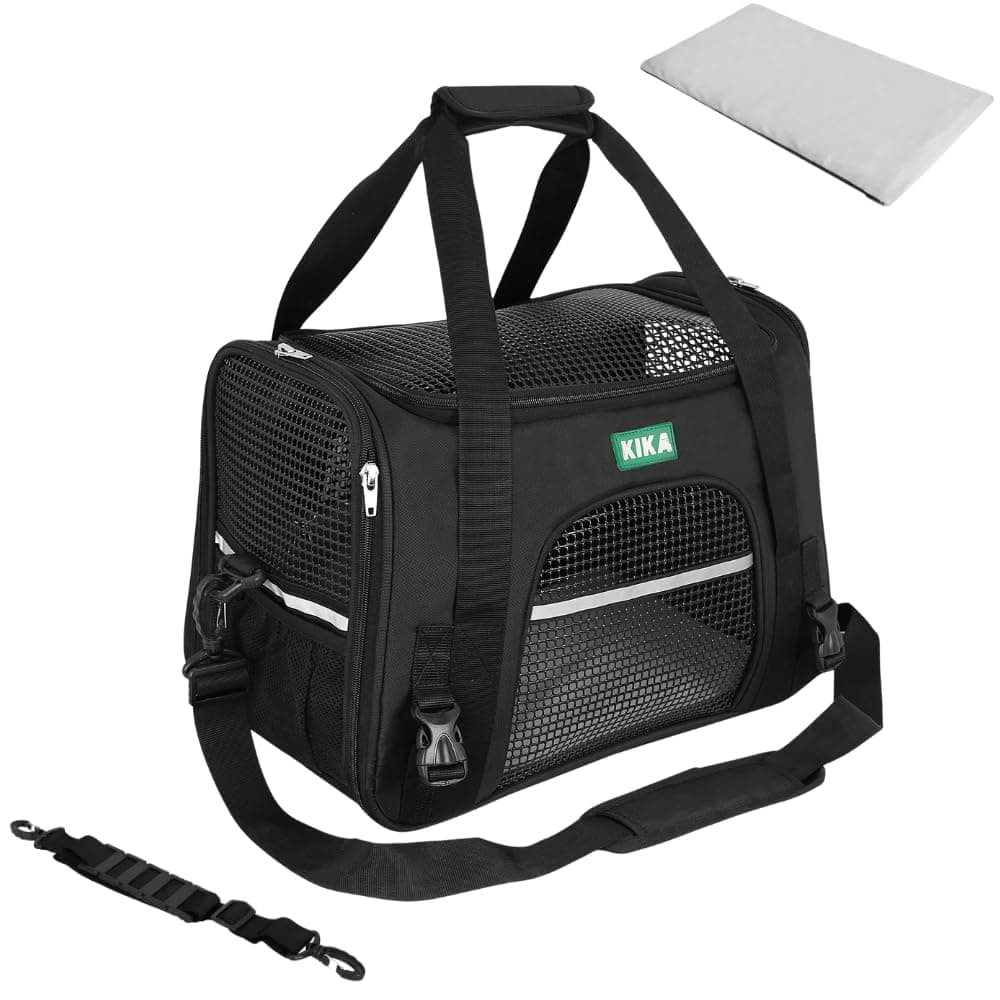 KIKA Pets PRO Carrier for Adult cat and Small Dogs, Carriy Bag for Big Cat Persian Cat, L Size Pet Dog Carrier Pet Travel (Large PRO, Midnight Black)