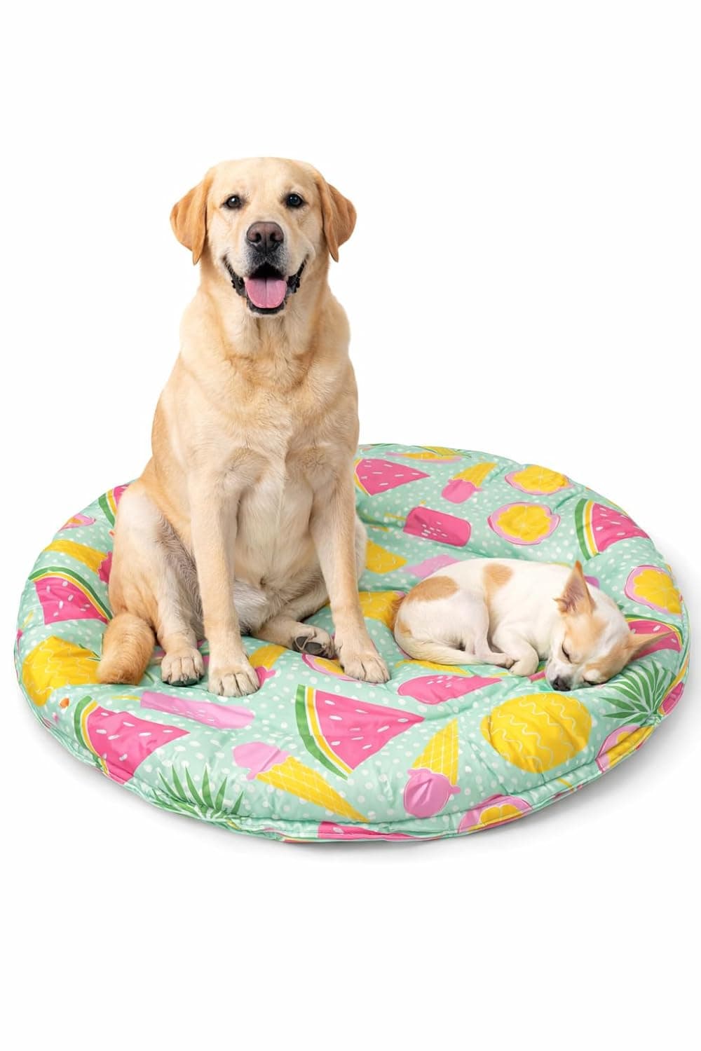 D&C Paws Pet Cooling Mats | Reusable & Breathable Ice Cooling Blanket (Size 55cm Round), Waterproof Pet Sleeping Pad Bed for Home & Travel (Light Green, Medium (65cm))