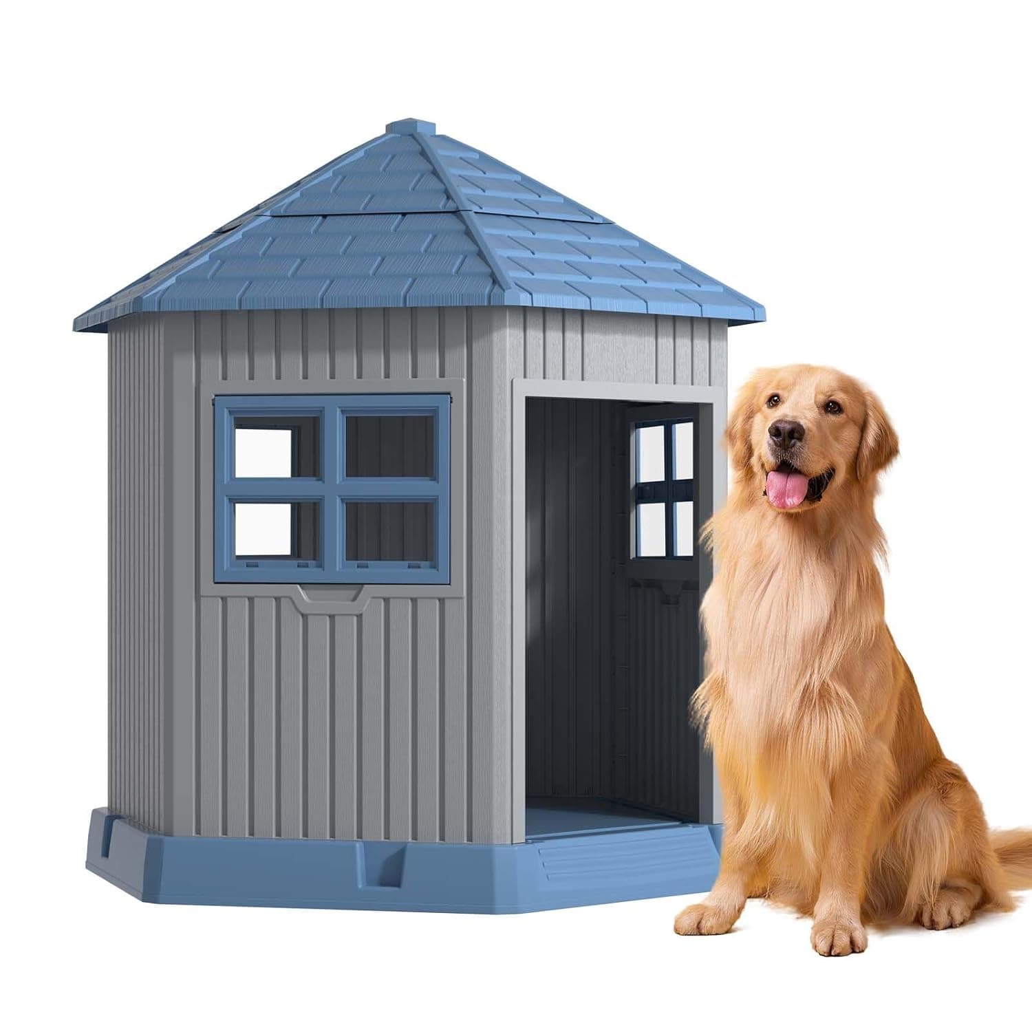 Pet Essentials by Vizamo | The Paw Castle | Dog Kennel | Pet Kennel | Indoor | Outdoor | Terrace | Balcony | Garden | Lawn | Villa | Dog House | Plastic | Pet Hut | DIY Assembly | UV Resistant