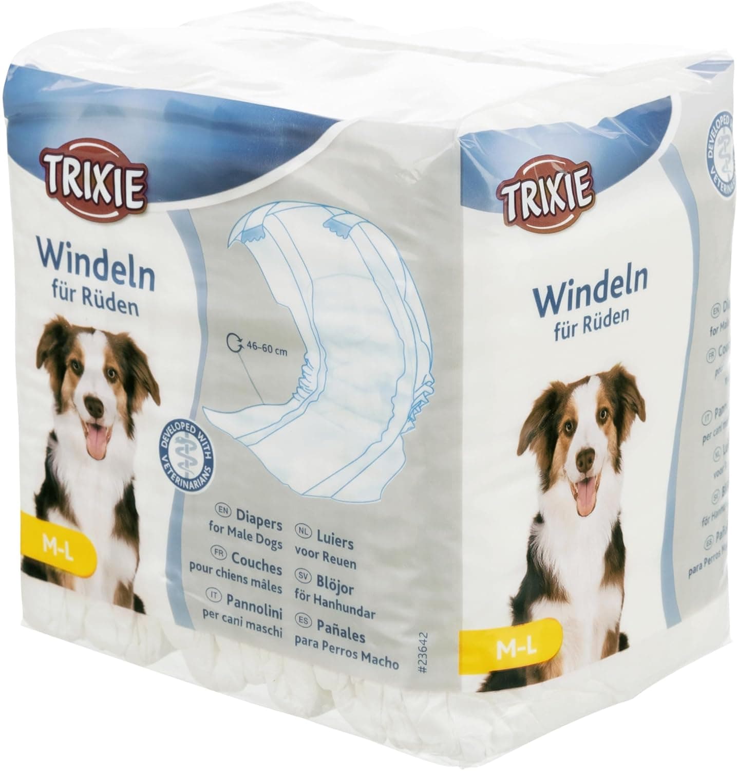 Trixie Disposable Diapers for Male Dogs -12Pcs (M-L)