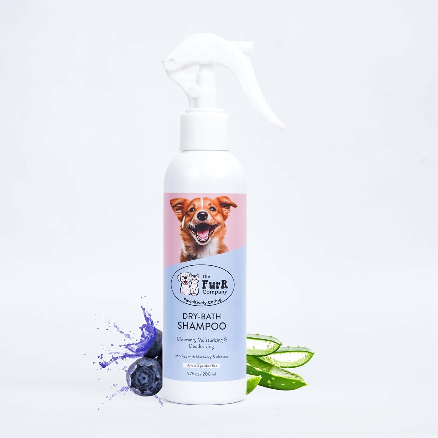 The Furr Company Dry Bath Shampoo for Dogs & Cats | No Rinse Waterless Shampoo for Quick Cleaning | Coconut Milk & Vitamin E | Sulfate & Chemical Free | Deodorizing & Moisturizing | 200 Ml