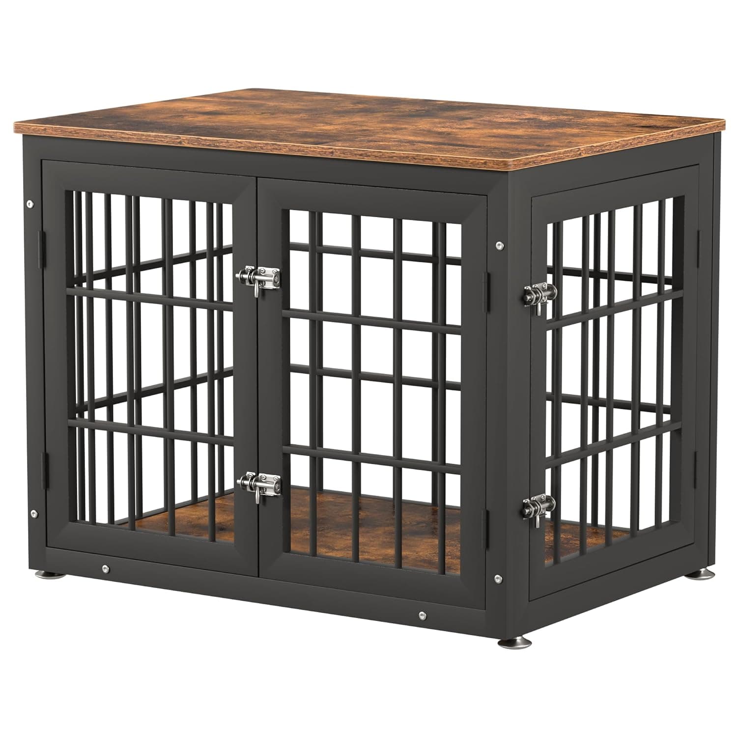 rehomerance 32 Inch Heavy Duty Dog Crate Furniture for Medium and Small Dogs, Decorative Pet House End Table, Wooden Cage Kennel Furniture Indoor, Rustic Brown