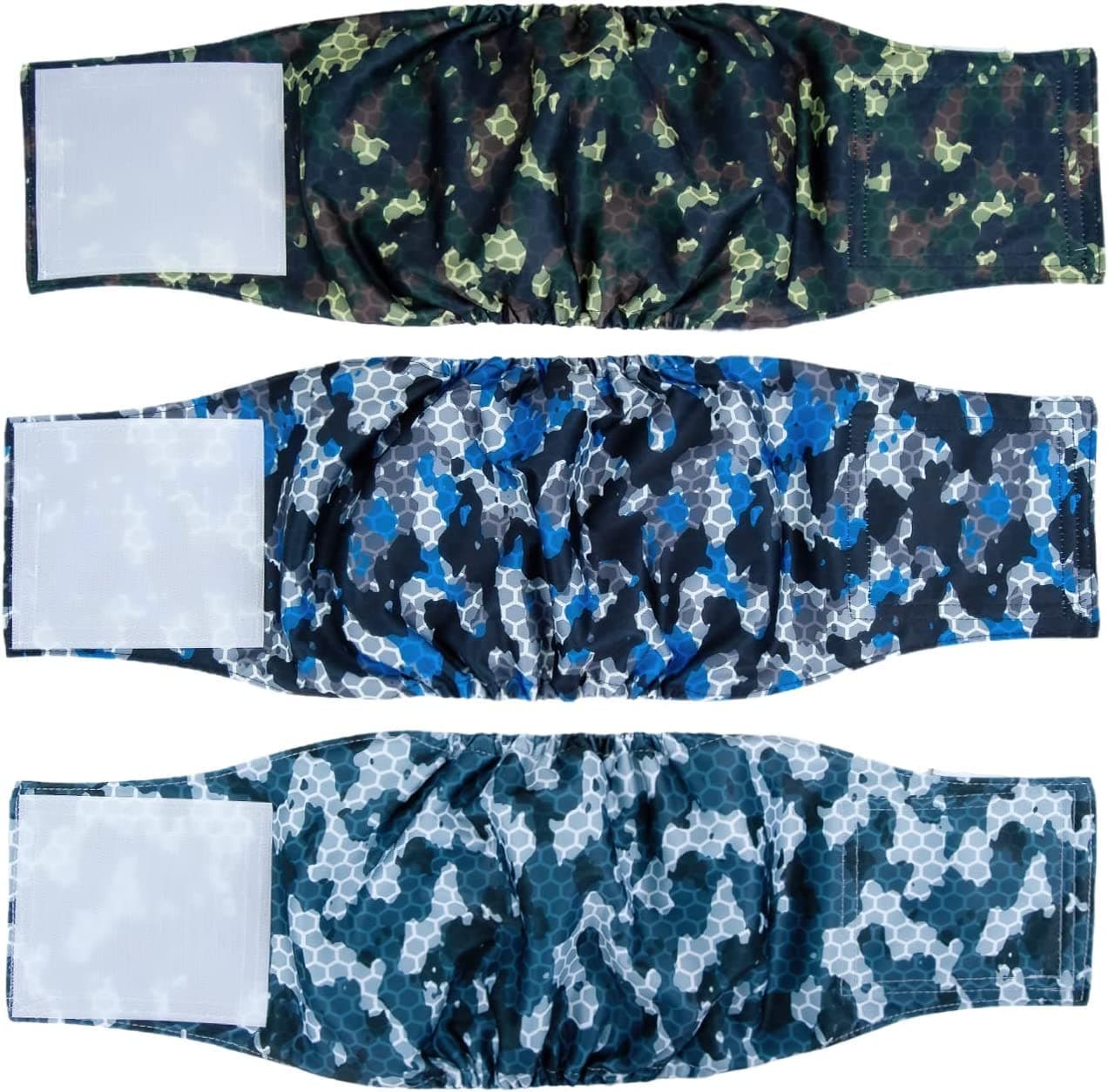 Pet Soft Dog Belly Band - 3 Packs Reusable Male Dog Diapers | Washable Wraps for Male Dogs (Army, XS)