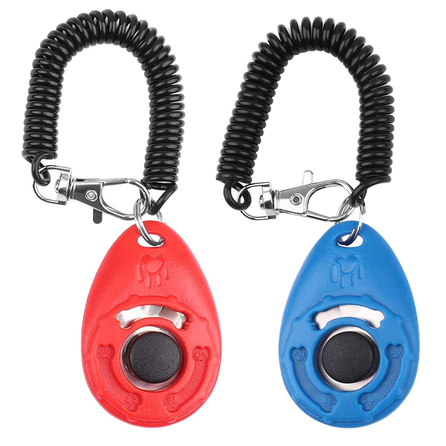 Dog Training Clicker with Wrist Strap Durable Lightweight Pet Training Clicker | Perfect for Behavior Training (Multicolor) Set of 2
