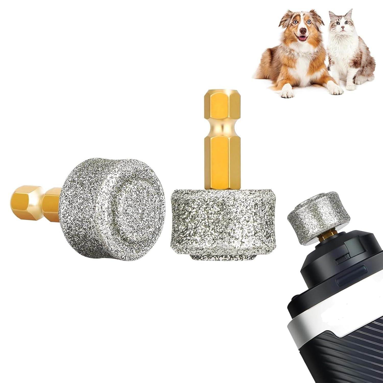 2Pcs Dog Nail Grinder, Dogs Accessory for Trimming 80 Grits, Ideal for Home Pet Grooming, Professional Pet Salons, Trimming Small and Large Breed Dogs’ Nails Safely and Daily Pet Care Routines