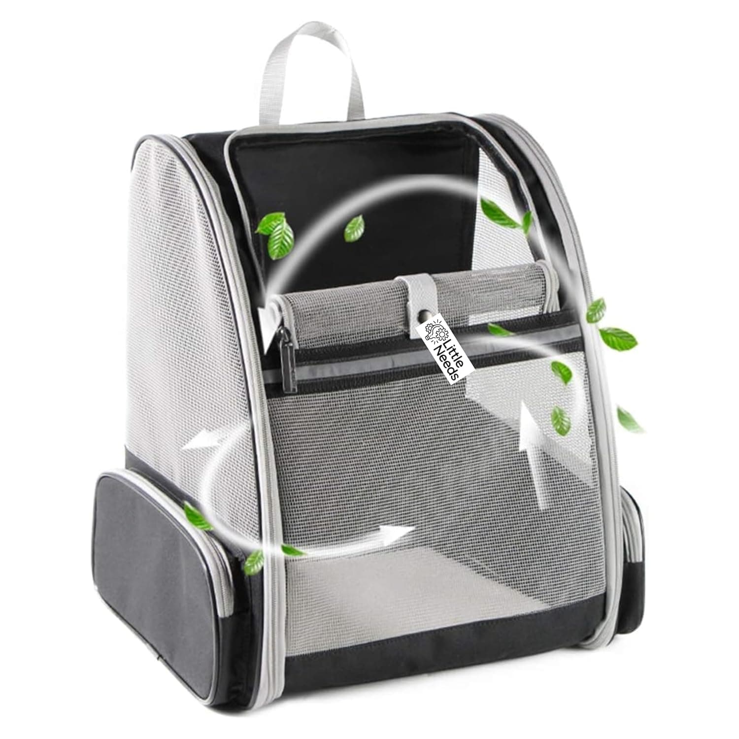 Pet Backpack Carrier for Small Dogs & Cats (Black, Ventura Backpack) | Breathable Mesh Design with Safety Straps & Buckle Support | Foldable Travel Bag for Hiking, Trips & Outdoor Use