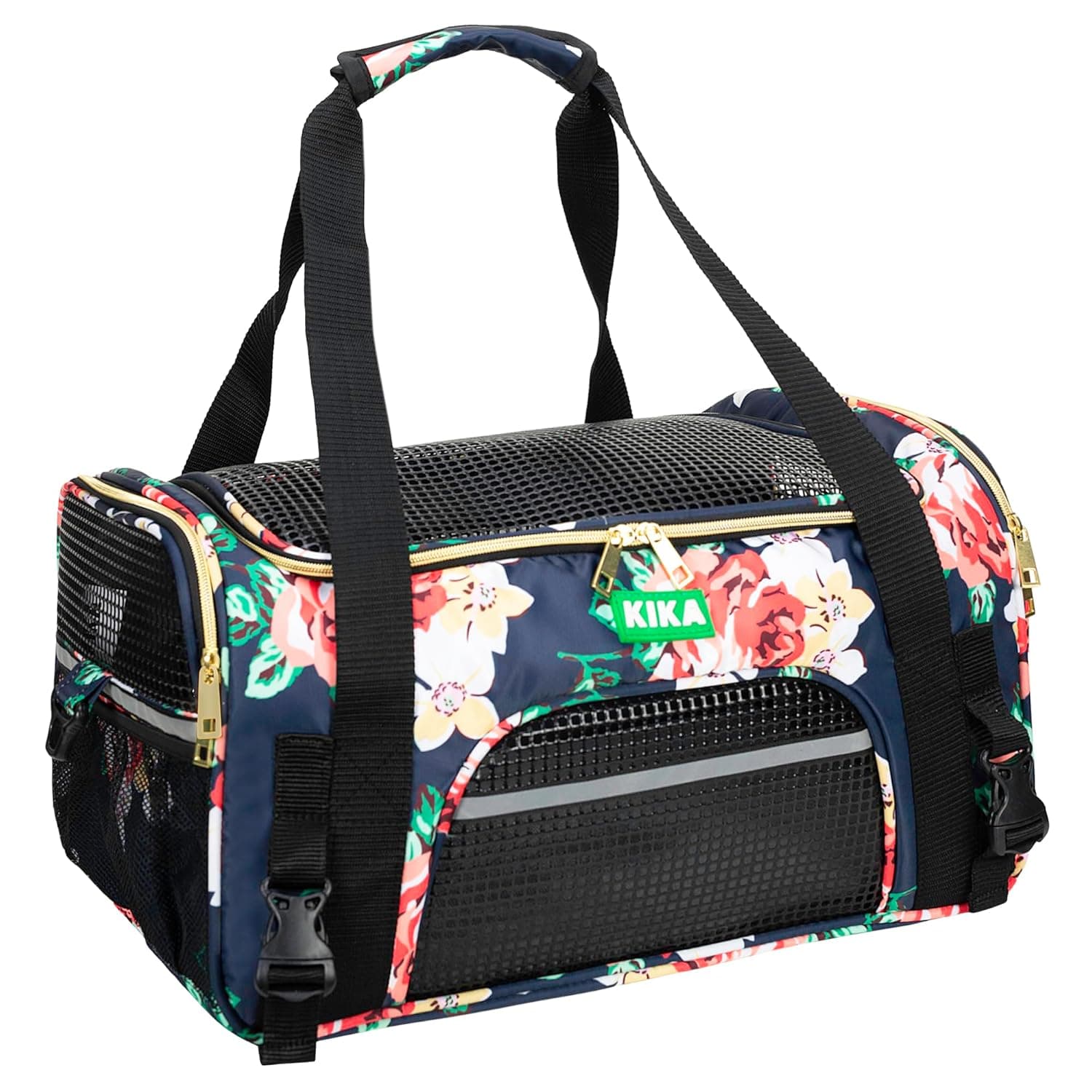 KIKA Pets Goldfinch Cat Bag Carrier | Small Dog Puppy Bag Carrier | Airline Dimension Approved Akasa - Medium Size (17 x 10 x 9 inches), French Peony
